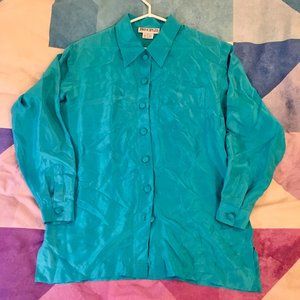 PRINCIPLES Turquoise Silk Blouse 10